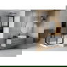 Mexen Rio square shower cubicle 80 x 80 cm, Stripes, Black + shower tray Rio, White - 860-080-080-70-20-4510