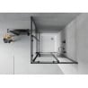 Mexen Rio square shower cabin 80 x 80 cm, black stripes, black + Rio shower tray, white - 860-080-080-70-20-4510