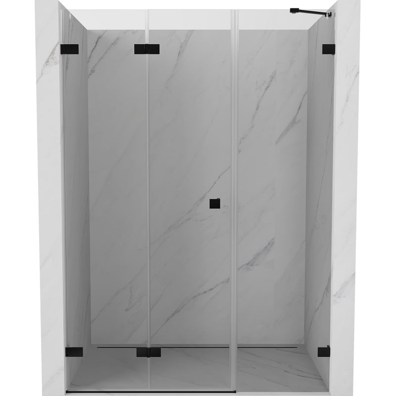 Mexen Lunar-F folding shower door left 120 cm, transparent, black - 836S-120-050-70-00-L