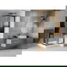 Mexen Rio square shower cubicle 90 x 90 cm, Stripes, Black + shower tray Rio, White - 860-090-090-70-20-4510