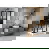 Mexen Rio square shower cubicle 90 x 90 cm, Stripes, Black + shower tray Rio, White - 860-090-090-70-20-4510
