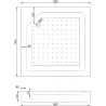 Mexen Rio square shower cubicle 90 x 90 cm, Stripes, Black + shower tray Rio, White - 860-090-090-70-20-4510