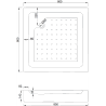 Mexen Rio square shower cabin 80 x 80 cm, black stripes, black + Rio shower tray, white - 860-080-080-70-20-4510