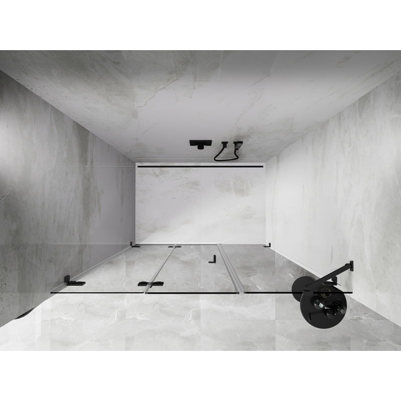 Mexen Lunar-F 140 cm Folding Shower Door Left, Transparent, Gun Metal - 836S-140-050-95-00-L