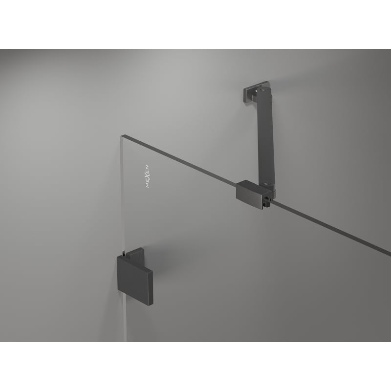 Mexen Lunar-B left hinged shower door 120 cm, transparent, brushed gun gray - 832S-120-050-66-00-L