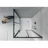 Mexen Rio Square Shower Enclosure 90 x 90 cm, Frosted, Black + Rio Shower Tray, White - 860-090-090-70-30-4510