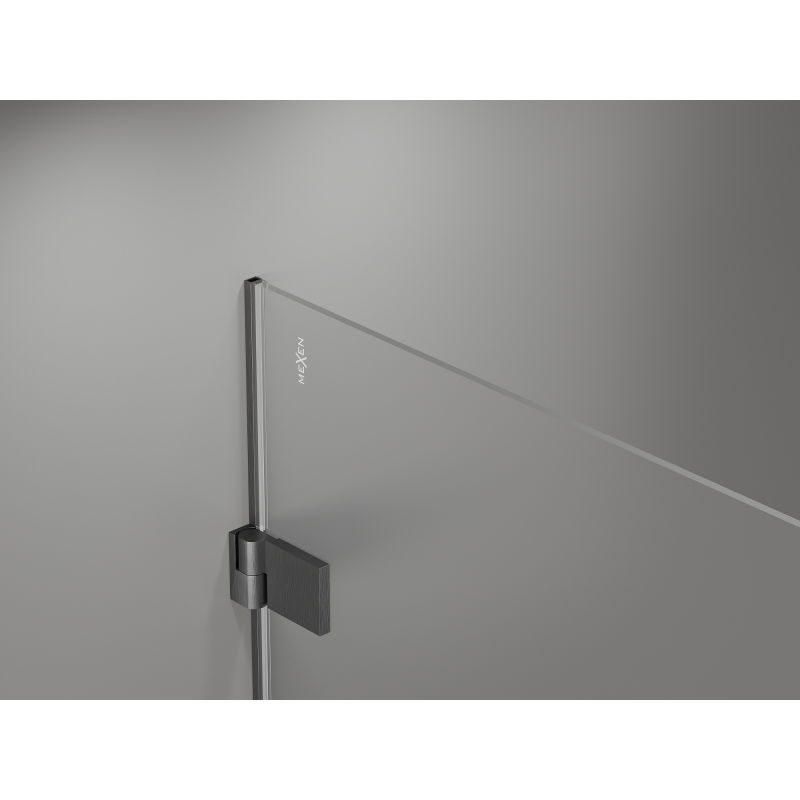 Mexen Lunar-B left-hinged shower door 125 cm, transparent, brushed gun gray - 832S-125-050-66-00-L