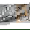 Mexen Rio square shower cubicle 90 x 90 cm, Frosted, Black + shower tray Rio, White - 860-090-090-70-30-4510