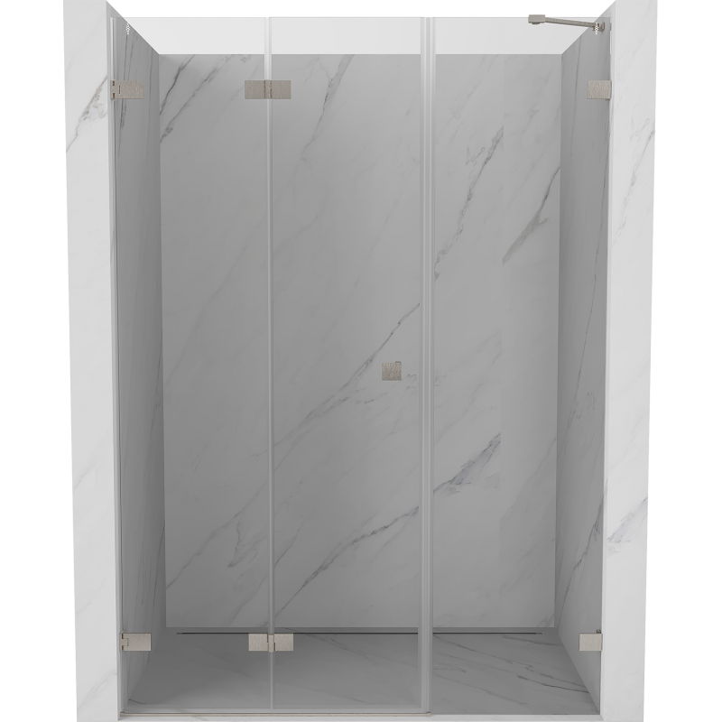 Mexen Lunar-F shower door folding left 120 cm, transparent, brushed nickel - 836S-120-050-97-00-L