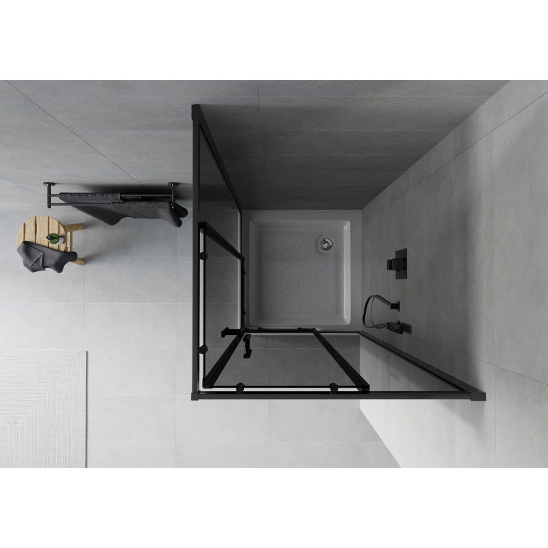Mexen Rio square shower cabin 80 x 80 cm, graphite, black + Rio tray, white - 860-080-080-70-40-4510