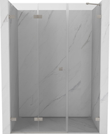 Mexen Lunar-F left folding shower door 140 cm, transparent, brushed nickel - 836S-140-050-97-00-L