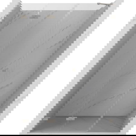 Mexen Lunar-F folding shower door left 145 cm, transparent, brushed nickel - 836S-145-050-97-00-L