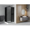 Mexen Rio square shower cubicle 90 x 90 cm, Graphite, Black + shower tray Rio, White - 860-090-090-70-40-4510