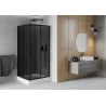 Mexen Rio square shower cubicle 90 x 90 cm, Graphite, Black + shower tray Rio, White - 860-090-090-70-40-4510