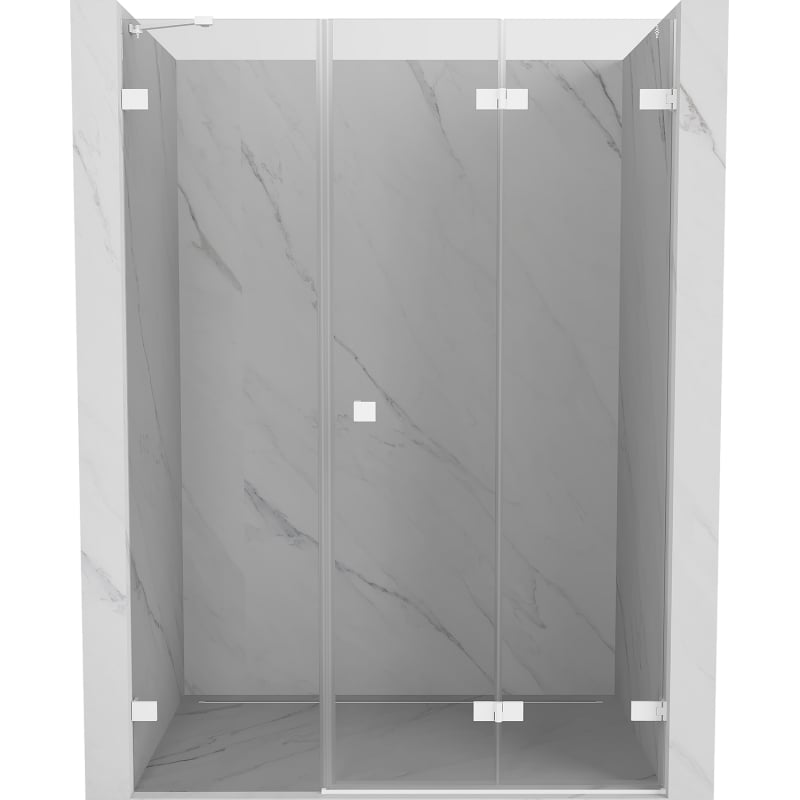 Mexen Lunar-F foldable shower door right 125 cm, transparent, white - 836S-125-050-20-00-P