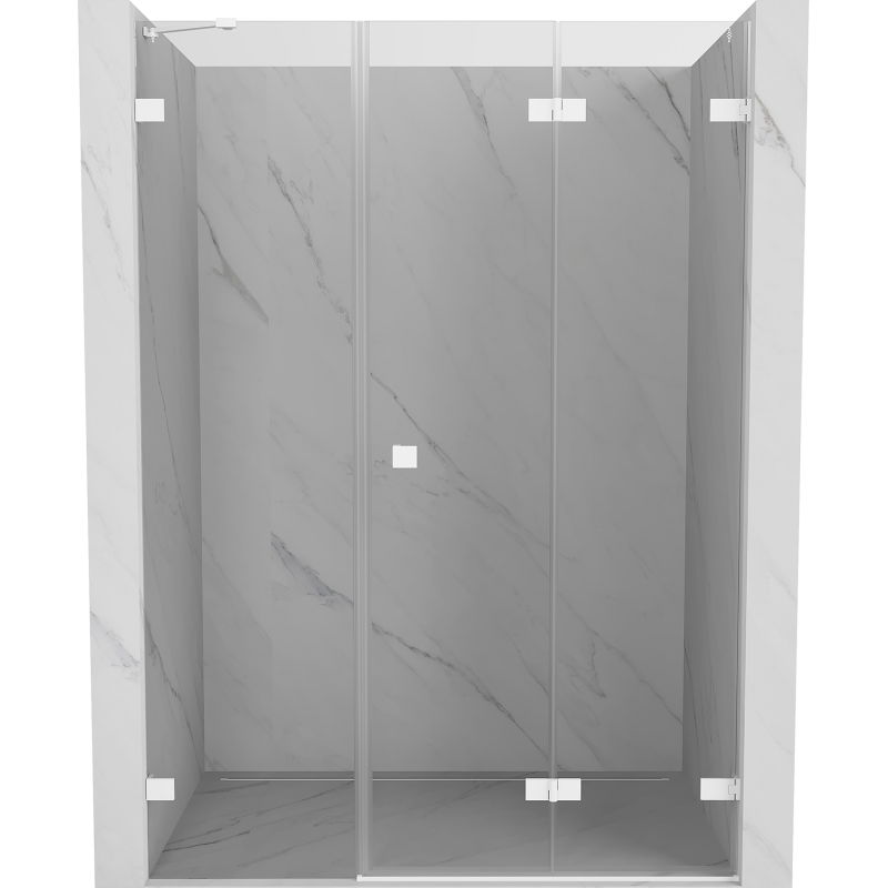 Mexen Lunar-F folding shower door, right side 140 cm, transparent, white - 836S-140-050-20-00-P
