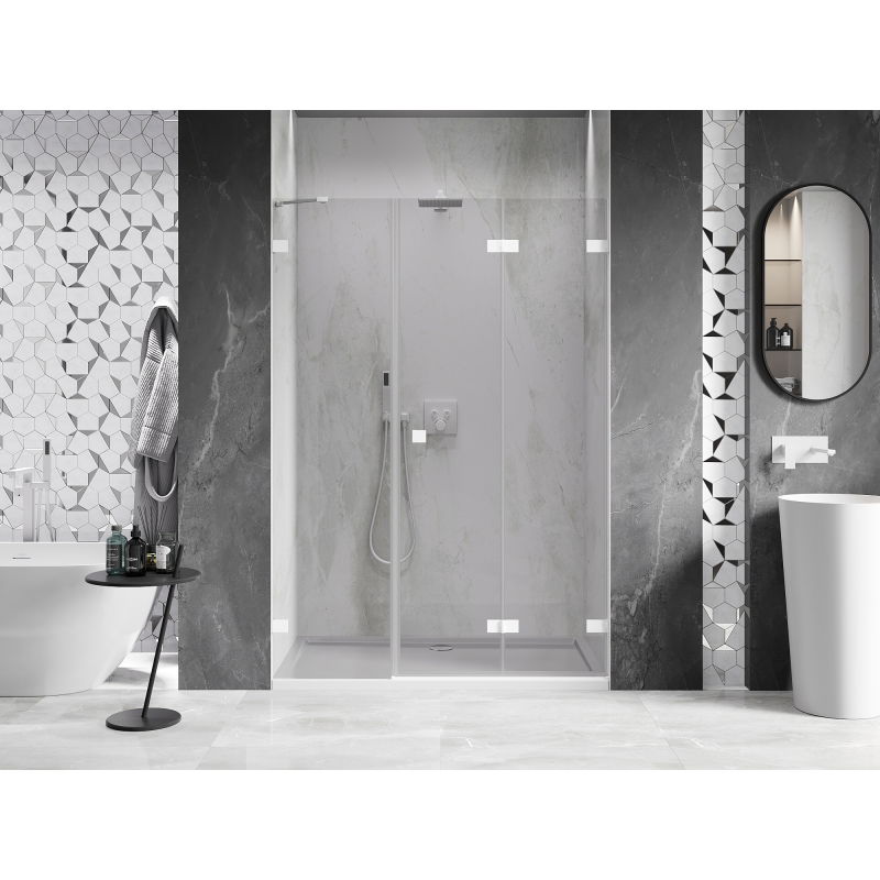 Mexen Lunar-F folding shower door right 150 cm, transparent, white - 836S-150-050-20-00-P