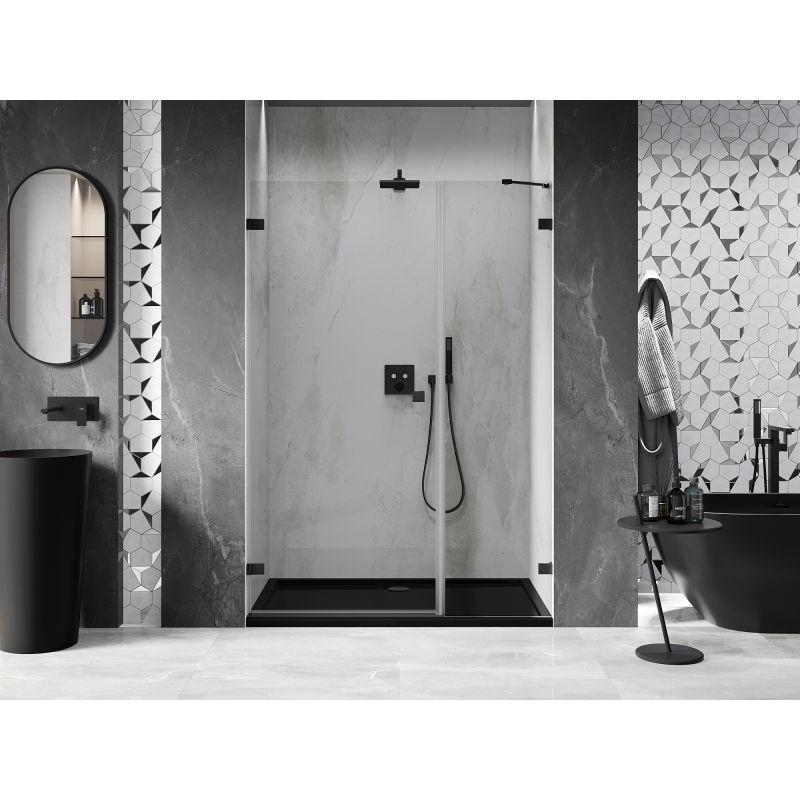 Mexen Lunar-B Shower Door Left Hinged 115 cm, Transparent, Black - 832S-115-050-70-00-L