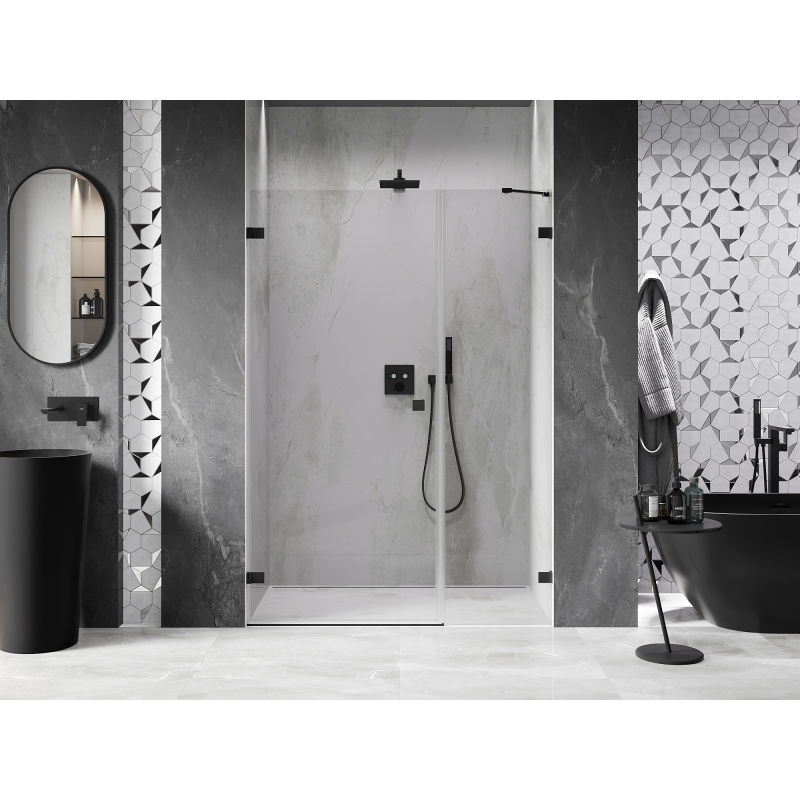 Mexen Lunar-B Shower Door Left Hinged 115 cm, Transparent, Black - 832S-115-050-70-00-L