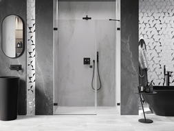 Mexen Lunar-B shower door left 120 cm, transparent, black - 832S-120-050-70-00-L
