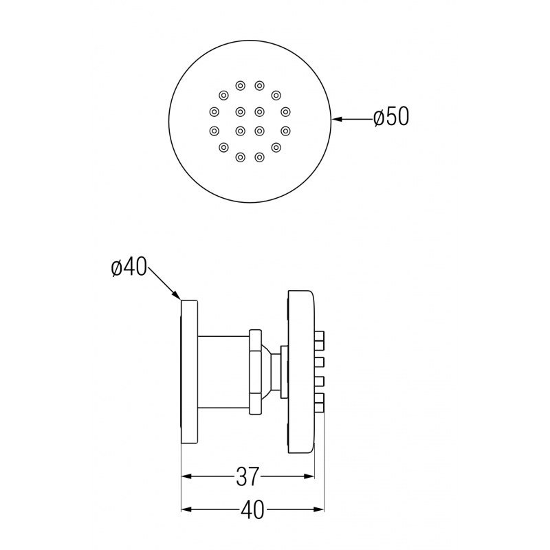 Mexen surface-mounted side nozzle, chrome - 79361-00
