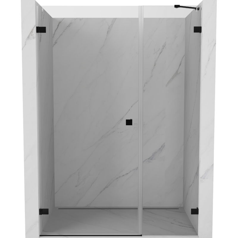 Mexen Lunar-B Left Hinged Shower Door 135 cm, Transparent, Black - 832S-135-050-70-00-L