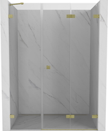 Mexen Lunar-F Folding Shower Door Right 120 cm, Transparent, Brushed Gold - 836S-120-050-55-00-P
