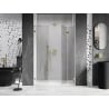 Mexen Lunar-F Folding Shower Door Right 120 cm, Transparent, Brushed Gold - 836S-120-050-55-00-P