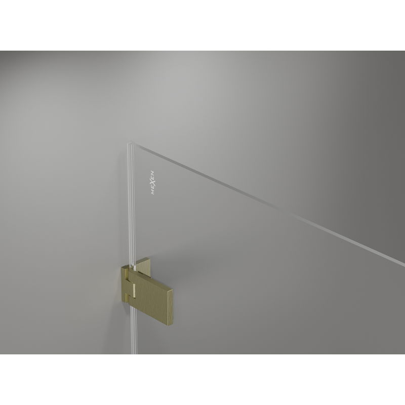 Mexen Lunar-F folding shower door right 150 cm, transparent, brushed gold - 836S-150-050-55-00-P