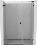 Mexen Lunar-B 150 cm Left-Hinged Shower Door, Transparent, Black - 832S-150-050-70-00-L