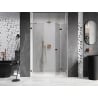 Mexen Lunar-F shower folding doors right 115 cm, transparent, pink gold - 836S-115-050-60-00-P
