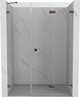 Mexen Lunar-F foldable shower door right 120 cm, transparent, pink gold - 836S-120-050-60-00-P