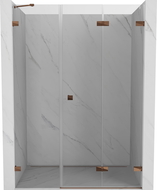Mexen Lunar-F folding shower door right 130 cm, transparent, rose gold - 836S-130-050-60-00-P