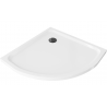 Mexen Flat semicircular slim shower tray 100 x 100 cm, white, black siphon - 41101010B