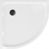 Mexen Flat semi-circular slim shower tray 100 x 100 cm, white, black siphon - 41101010B