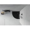 Mexen Flat semi-circular slim shower tray 100 x 100 cm, black, black siphon - 41701010B