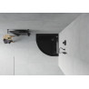 Mexen Flat slim semicircular shower tray 100 x 100 cm, black, black siphon - 41701010B