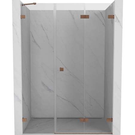 Mexen Lunar-F Folding Shower Door Right 140 cm, Transparent, Brushed Copper - 836S-140-050-65-00-P