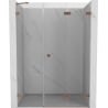 Mexen Lunar-F Folding Shower Door Right 140 cm, Transparent, Brushed Copper - 836S-140-050-65-00-P