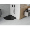 Mexen Flat slim semicircular shower tray 100 x 100 cm, black, black siphon - 41701010B