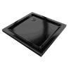 Mexen Flat square slim shower tray 70 x 70 cm, black, black siphon - 40707070B