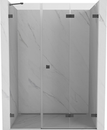 Mexen Lunar-F 140 cm Right Folding Shower Door, Transparent, Brushed Gun Gray - 836S-140-050-66-00-P