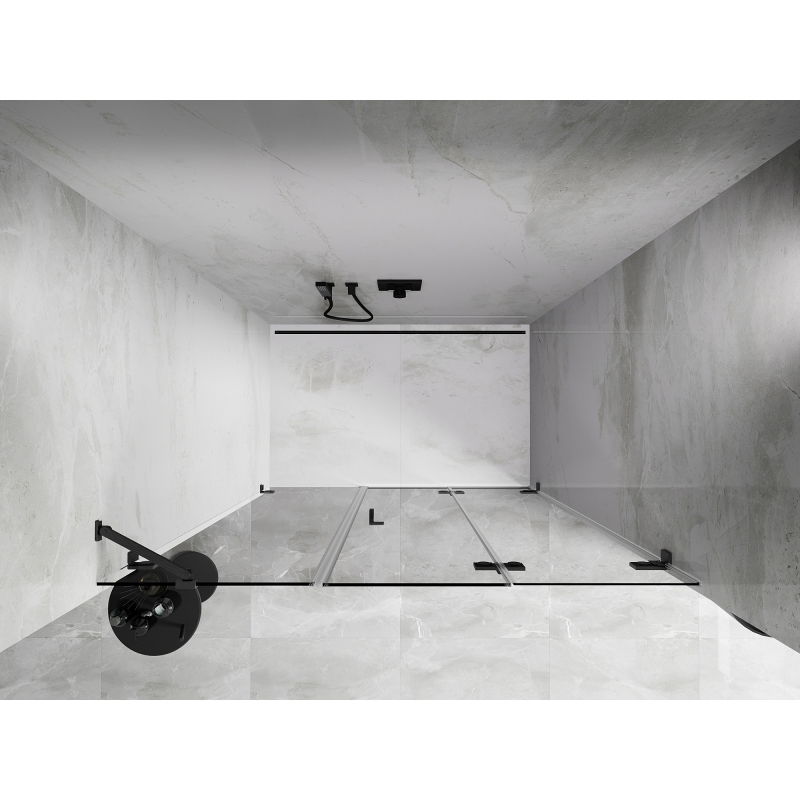 Mexen Lunar-F 140 cm Right Folding Shower Door, Transparent, Brushed Gun Gray - 836S-140-050-66-00-P