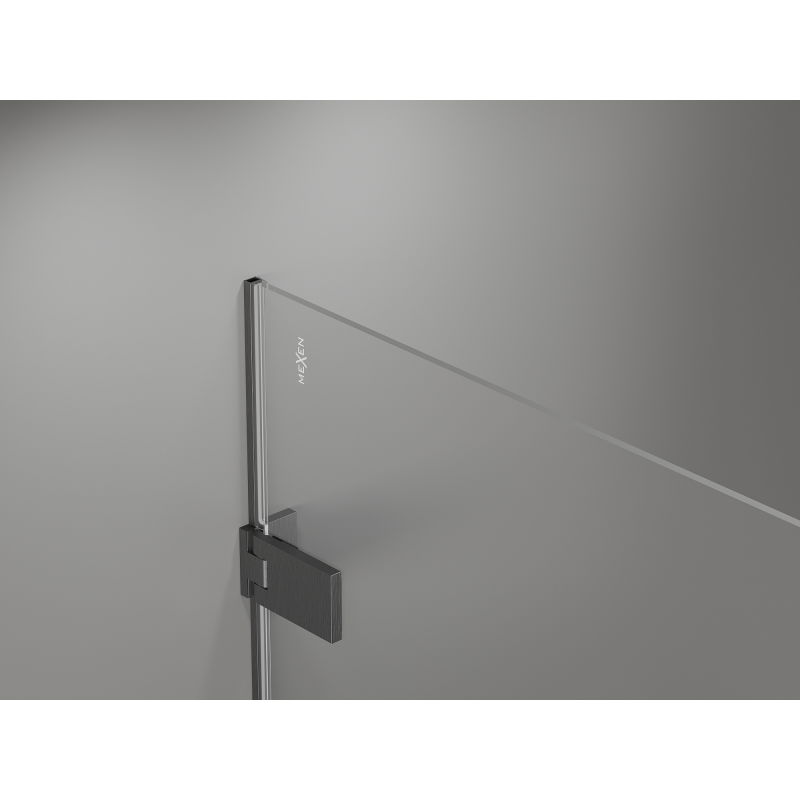 Mexen Lunar-F Folding Shower Door Right 145 cm, Transparent, Brushed Gun Gray - 836S-145-050-66-00-P