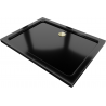 Mexen Flat rectangular slim shower tray 100 x 70 cm, black, golden siphon - 40707010G