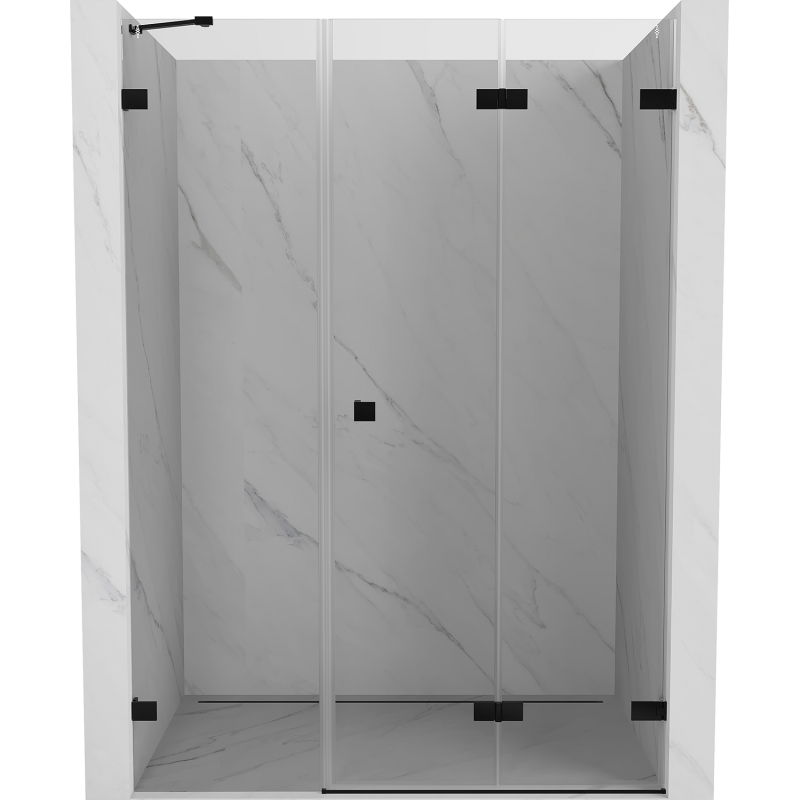 Mexen Lunar-F folding shower door right 135 cm, transparent, black - 836S-135-050-70-00-P