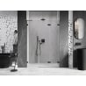 Mexen Lunar-F right folding shower door 150 cm, transparent, black - 836S-150-050-70-00-P