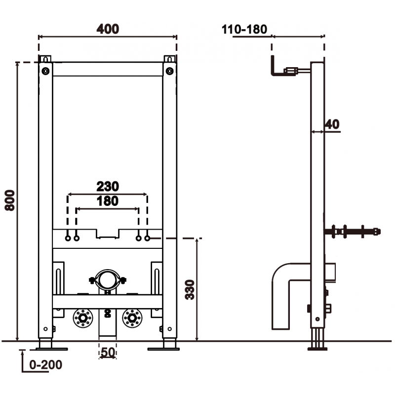 Mexen Tex B concealed frame for bidet - 61999