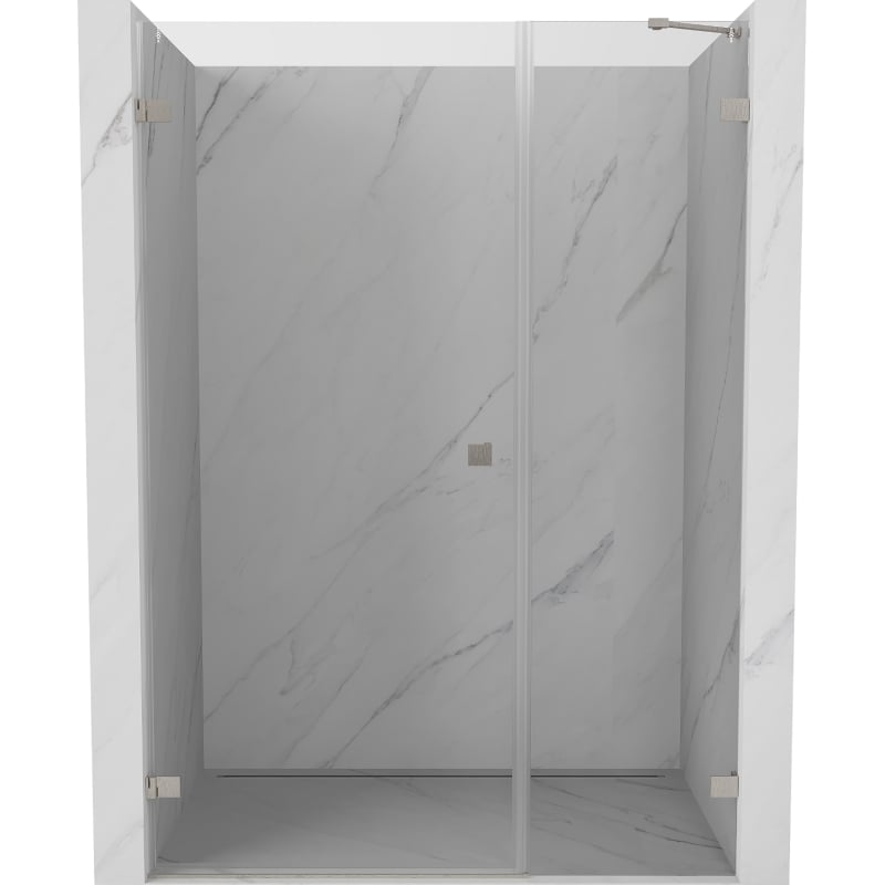 Mexen Lunar-B left shower door 110 cm, transparent, brushed nickel - 832S-110-050-97-00-L