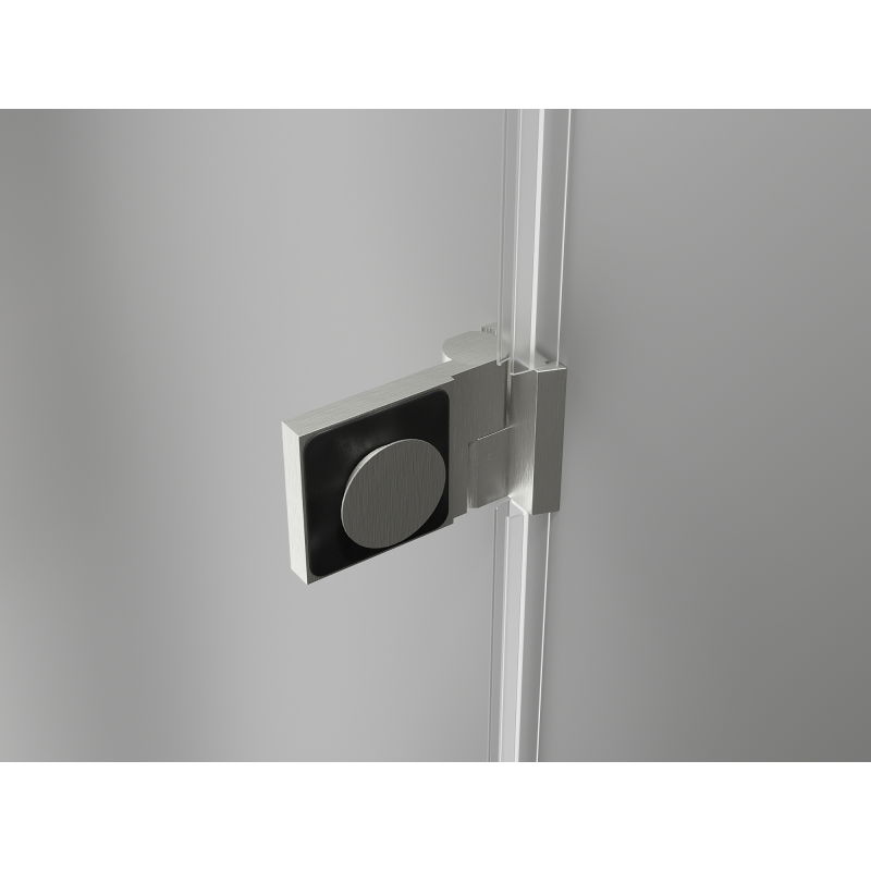 Mexen Lunar-B 110 cm Left Hinged Shower Door, Transparent, Brushed Nickel - 832S-110-050-97-00-L